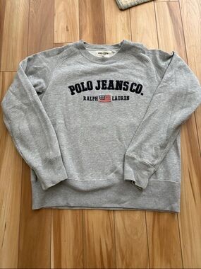 Ralph Lauren Grey Crewneck Sweatshirt with Polo Jeans Co. Logo